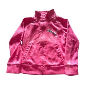 Puma pink zipper track jacket size S girls 6/7